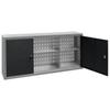 Wall Mounted Tool Cabinet in Industrial Style Metal Gray and Black