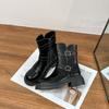Winter new short knight boots belt buckle Korean version small thick-soled heightening women's boots daily versatile boots