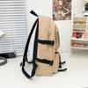 Three-Piece Backpack Set Large Capacity Student Schoolbag Women Solid Color Backpack with Lunch Bag Pen Bag