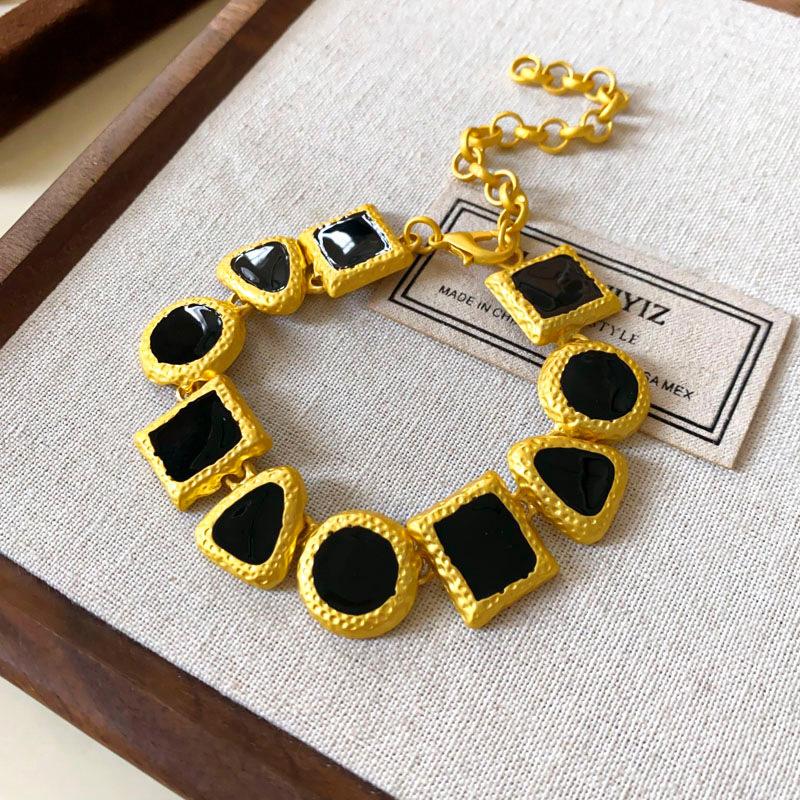 Luxury Green Rhinestone Crystal Bracelet Gold Color Link Chain Bracelets For Women Vintage Party Wedding Bridal Jewelry Gifts