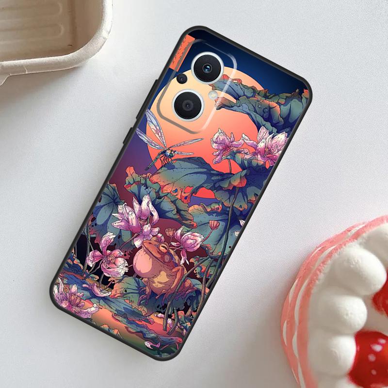 Japanese Style Art Japan Case For OPPO Reno 10 Pro 11F 4Z 5Z 8T 4 5 6 7 8 Lite OPPO Find X2 X3 Neo X5 X6 Pro Cover