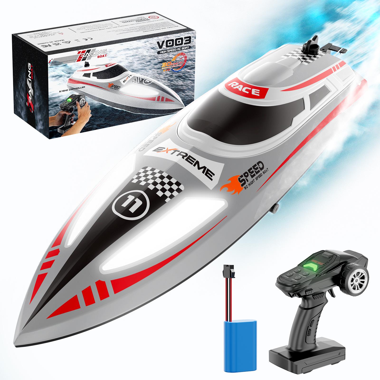 Customizable Smart RC Speedboat for Kids - Educational Outdoor Toy
