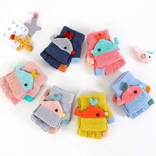 Knit for Boys and with Mitten Fingerless or Warm for Infants and Perfect for Playing in the and Cute Bird [eipatu] Kids' Gloves, Girls, Covers,