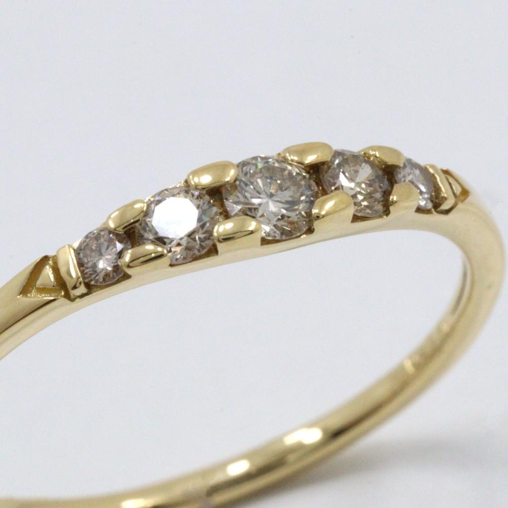 Ring K18 yellow gold/diamond #8.6(US Size) 1.8g Women Used