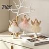 Tiered Tree Decorations Angel Doll Pendant with Lace Mesh Skirt And Glitter Wings, Decorative Christmas Party Supplies Hanging Ornament for