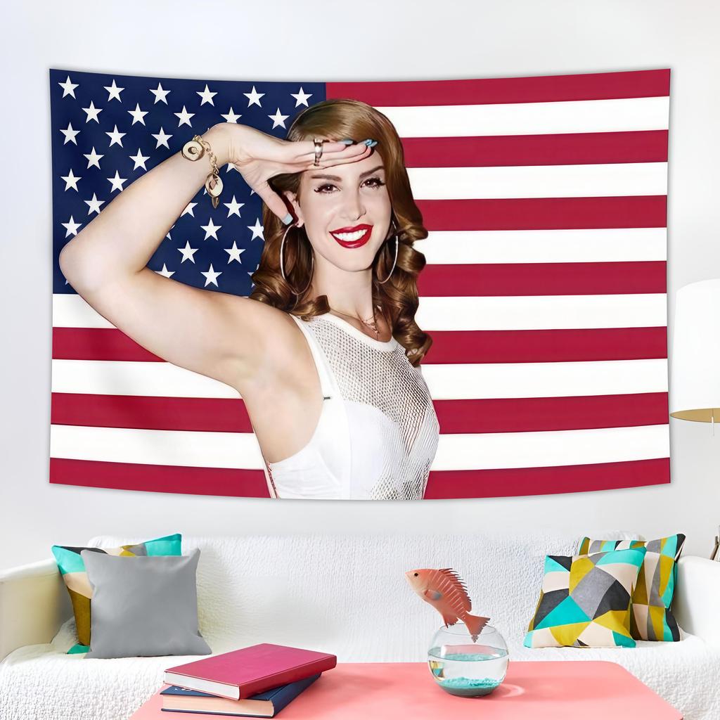 Lana Del Rey Spice Nikki Mina Wandbehang Musik Sänger Wandteppich Universitätszimmer Wohnheim Dekorative Sofadecke