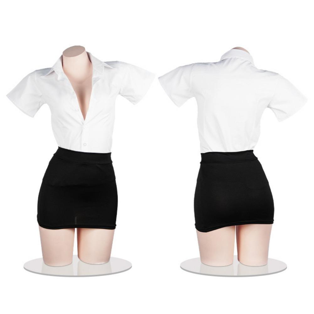 Domila Sexy Secretary Uniform Suit Seduction Hips Passion Nightclub Female White Collar Pure Desire Cosplay