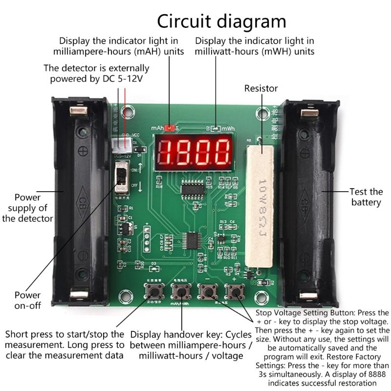 Single Channel Battery Internal Resistance Capacity Analyzers Automatic 9 Cycle Charging Discharging For 18650 Cells
