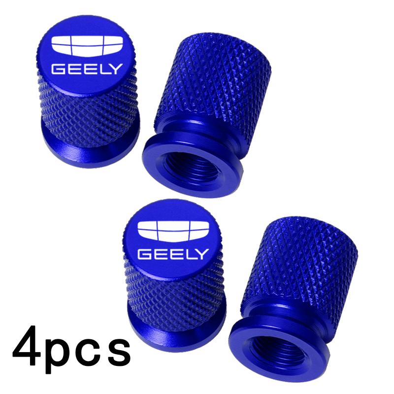 4pcs Car Wheel F100 Tire Valve Caps Tyre Stem Covers Airdust Waterproof For Geely Atlas Coolray Emgrand EC7 EC8 X7 EX7 CK2 CK3 GL GS