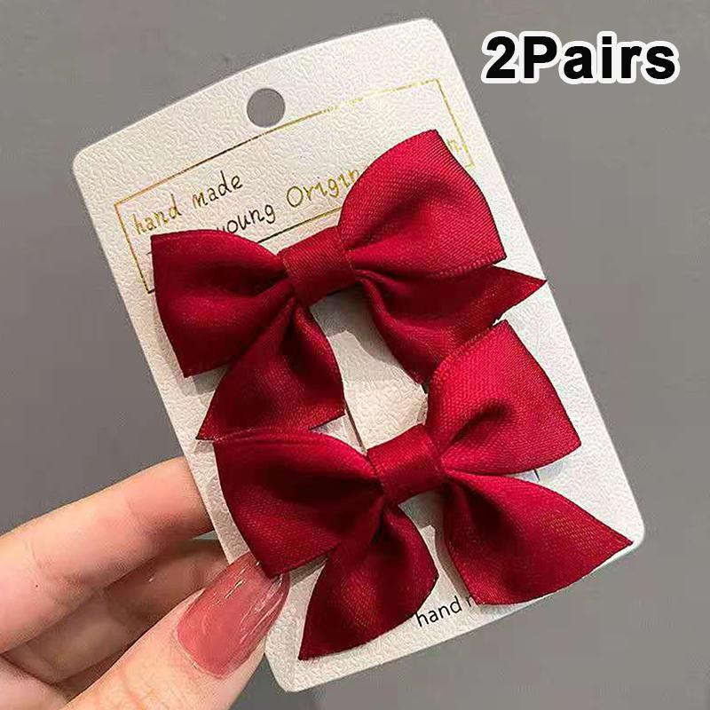 2Pairs Lovely Bow Headgear Sweet Little Girl Hair Accessories Summer Girls Net Red Baby Hairpins Children Hair Clips Gifts