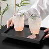 280ml Transparent Glass Cup Office Tea Cup for Loose Tea & Coffee Aesthetic Water Glass with Textured Design