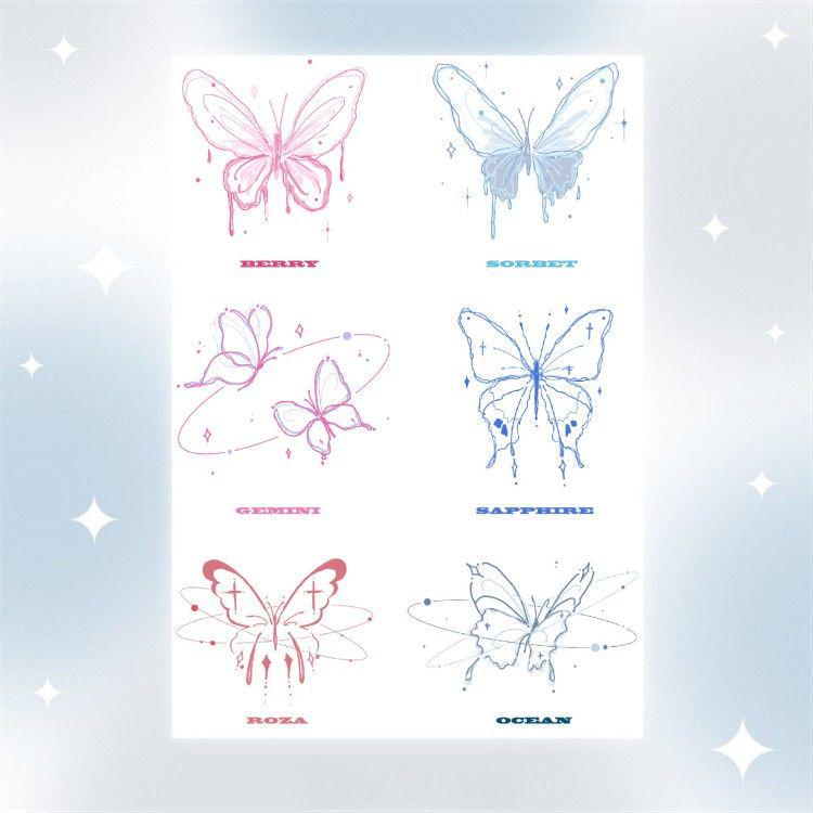 Waterproof Realistic Butterfly Tattoo Sticker – Small, Fresh, Aesthetic Cartoon Style, Long-Lasting, Personalized Colors