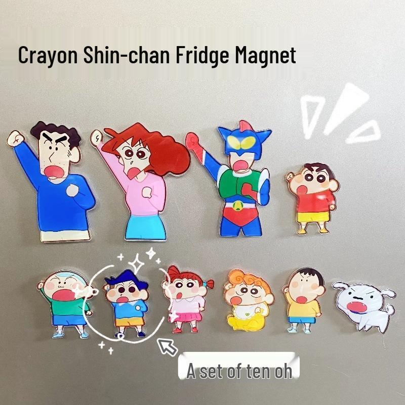 

Cartoon Crayon Shin-chan Family Portrait Cute Magnet Sticker for Refrigerator