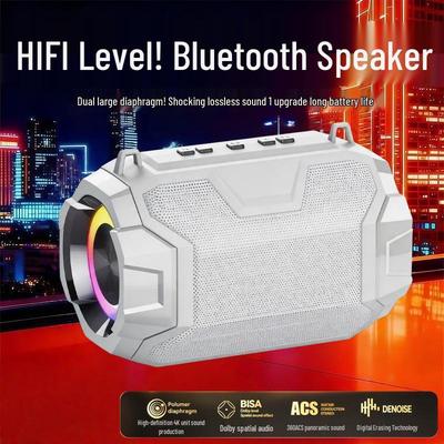 Portable Bluetooth Speaker with Long Battery Life, AI Smart Song Selection, Subwoofer, and Large Volume