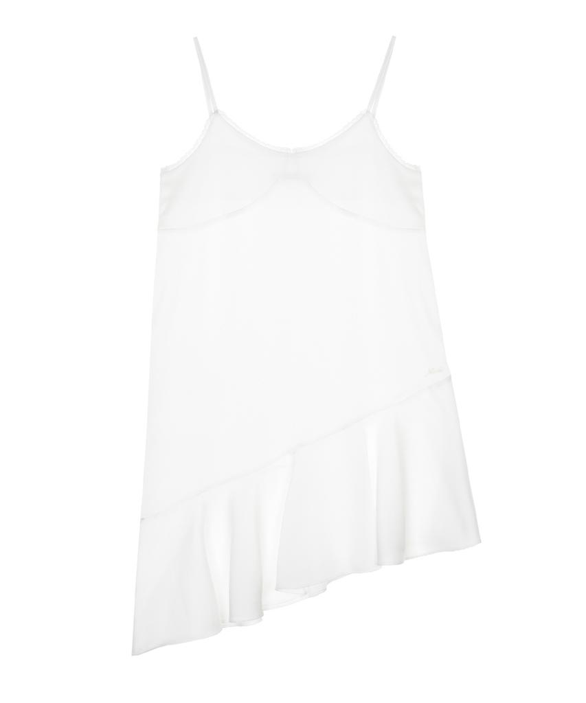 Nigaennikol Satin Embroidery Slip Dress_White