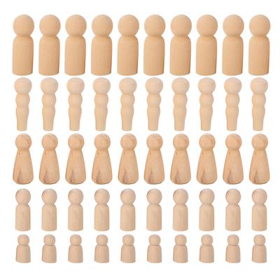 50 Stück Unfertige Holzpuppen zum Aufstecken DIY Kinder Dekorative Bemalte Bastelarbeiten Schulschmuck JM01896