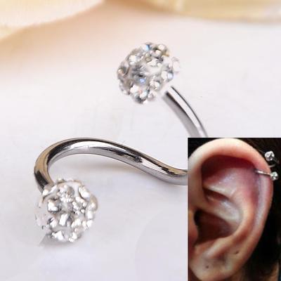 Stainless Steel Twist Ear Helix Cartilage Earring Stud Body Piercing