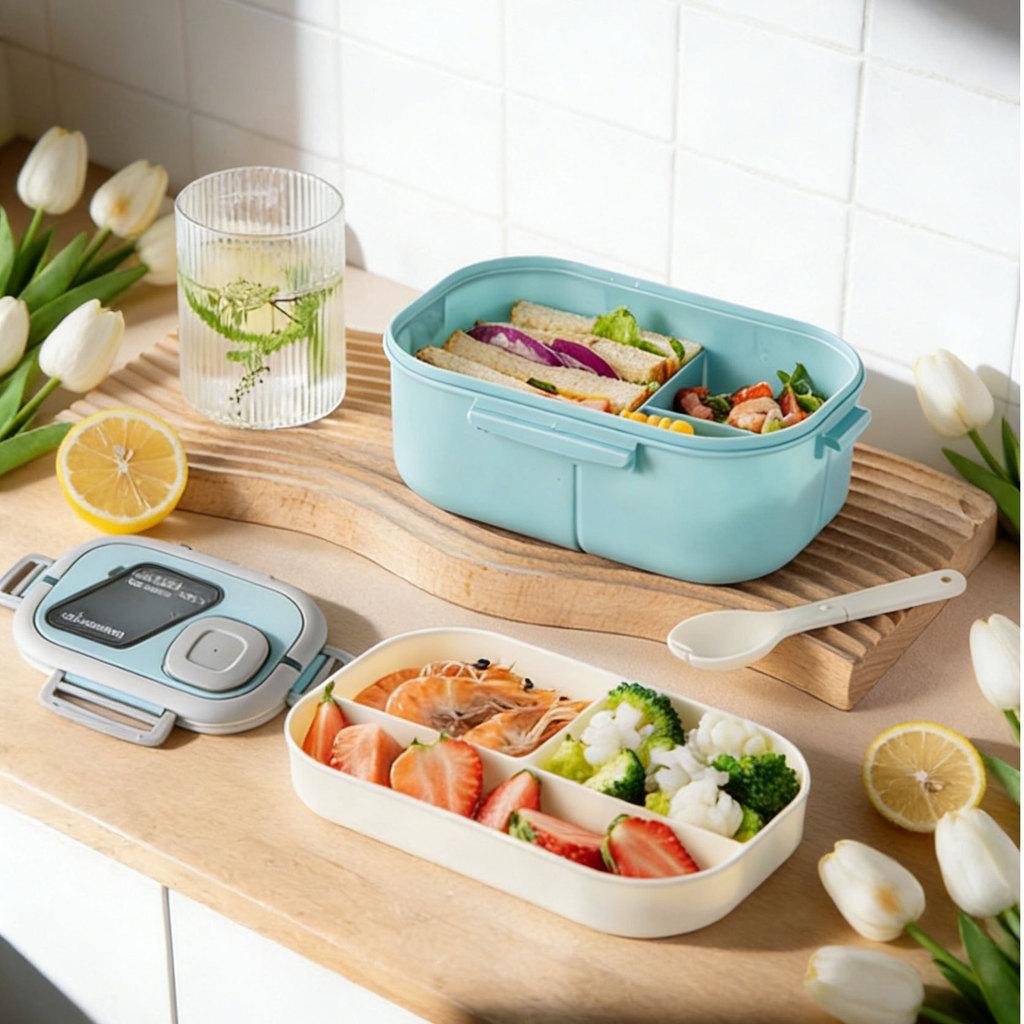 Microwave Safe Plastic Bento Box With Divider For Adults And Office Lunches