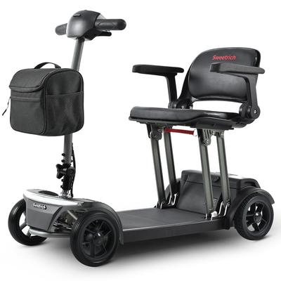 Elektryczny skuter mobilności Sweetrich Air Traveller dla seniorów, bateria 24V 20AH, silnik 180W, maksymalna prędkość 6 km/h, zasięg 25 km.