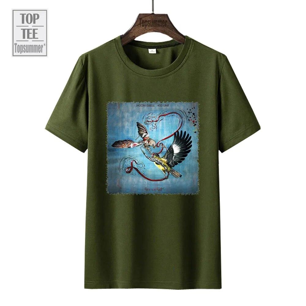Camiseta do álbum Here We Rest Jason Isbell e a turnê de 400 unidades Camiseta da moda adolescente Harajuku Camiseta de algodão Roupas pretas