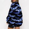 Women's Casual Fashion Long Sleeve  Print Oversize Zip Sweatshirt Top