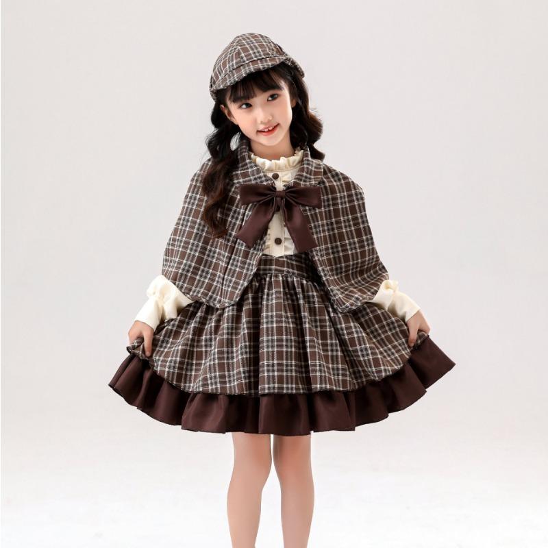 New plaid skirt sweet little children co daily sweet sister cute girl