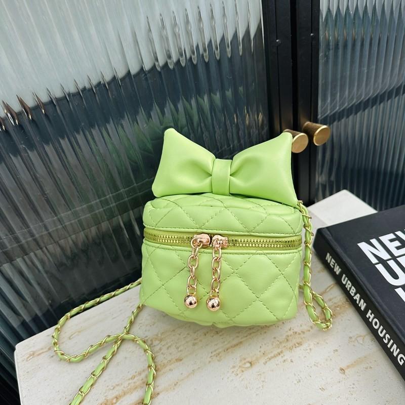 Trendy Gender-neutral Kids Shoulder Bag Featuring Adorable Butterfly Bow Pattern зелёный