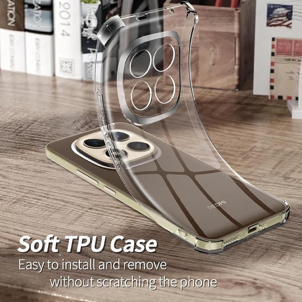 Custodia blindata antiurto per Xiaomi Redmi Note 15 Pro+ Note15 Pro Plus Note15Pro 15Pro 4G 5G Globale Cover posteriore trasparente in silicone Funda