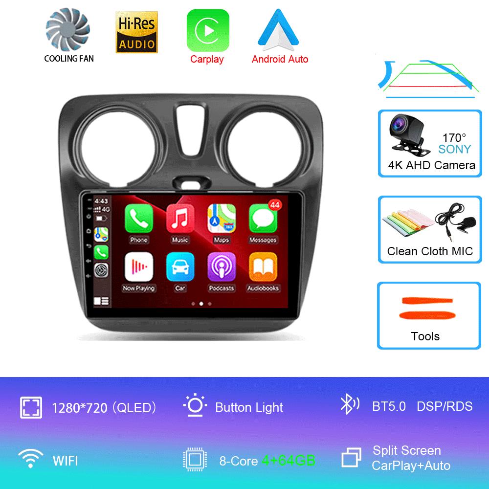 Android 14 Video Playe Carplay Auto WIFI+4G For Renault Lodgy Dacia Dokker 2012-2020  Car Radio Multimedia Navigation GPS Stereo