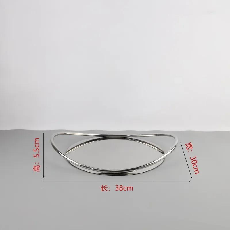

Stainless Steel Mirror Tray, Walnut Oval Handle Storage Tray, Luxurious Metal Aromatherapy, Cosmetics, Storage Decorative Panel