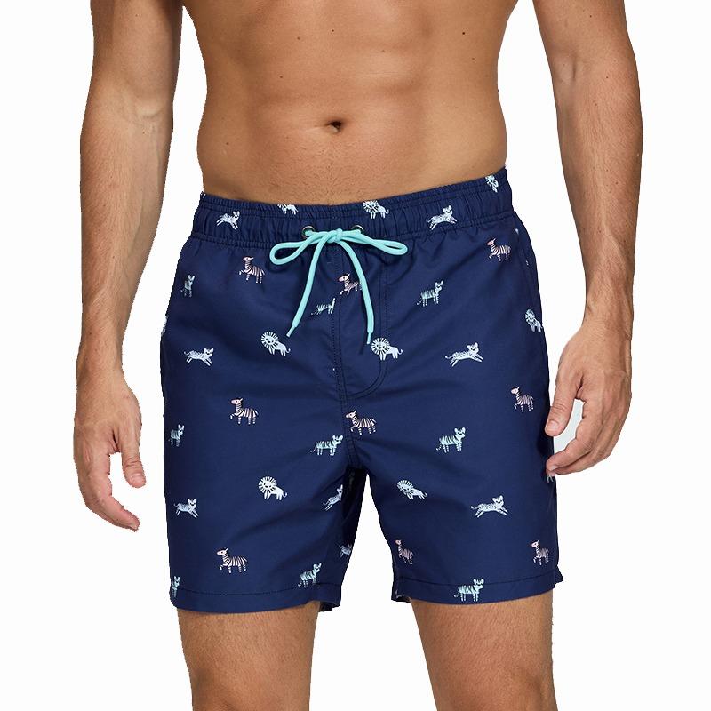 DATIFER Short de Sport pour Homme Maillot de Bain Nouveau Style Polyester Impression Fitness Pantalon de Plage Surfing Maillot de Bain