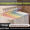 Goose-Shaped Stainless Steel Non-Slip Pants Rack – Seamless Z-Shaped Hanger with Clips for Wardrobe Storage.