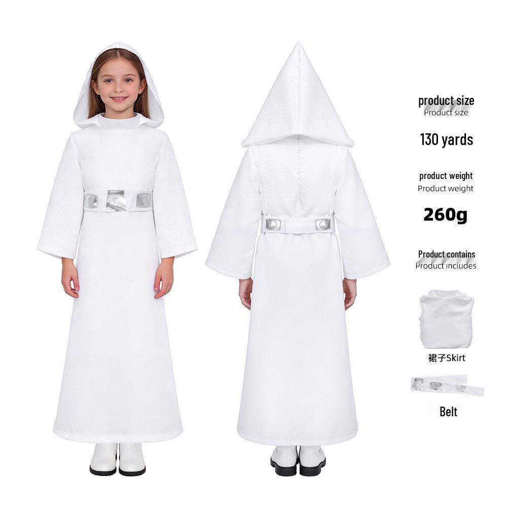 Women s Princess Leia Star Wars Cosplay Costume - White Long Gown for Comic Con L (Adult)