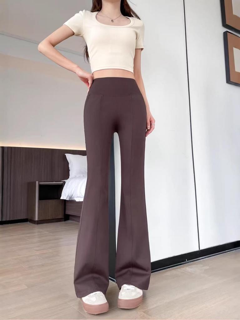 2026 Spring/Summer High-Waisted Tummy-Control Micro-Flare Yoga Pants: Butt-Lifting, Breathable, Casual Wear.
