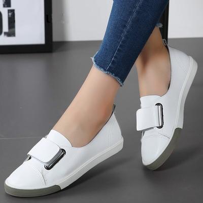 Mocassini da donna alla moda Mocassini da donna Slip on bianchi Mocassini in vera pelle Scarpe casual