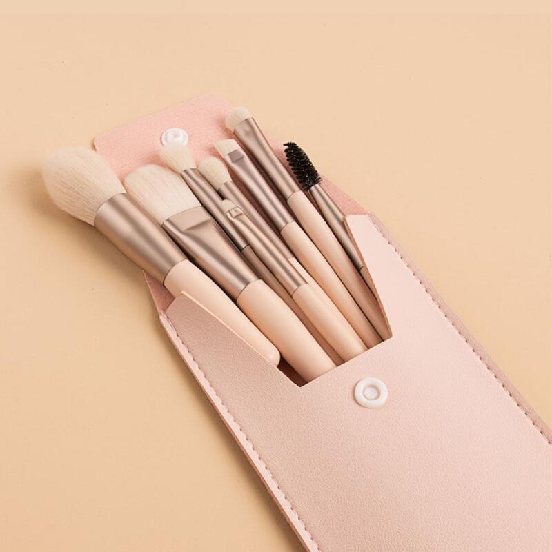 

8-piece makeup brush pouch set