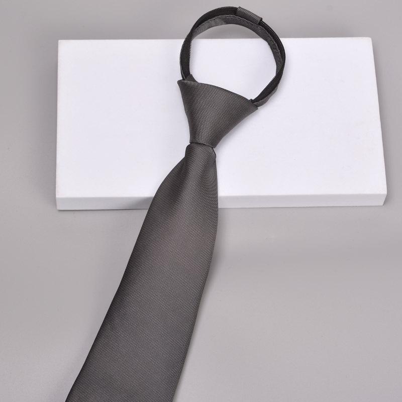 Krawatte Herren Reißverschluss Knotenfrei Klassisch Blau Schwarz Burgunder Einfarbig Gestreift Anzug Kleid Kragen