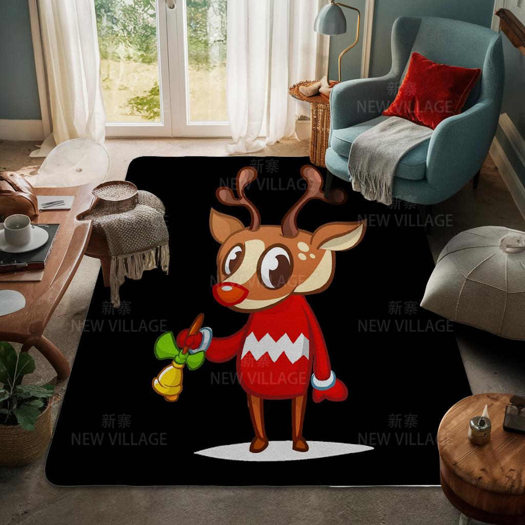 House Entrance Carpet Home Door Mat Living Room Bath Foot Bathroom Non-slip Water Absorption Rugs Bath Merry Christmas Winter