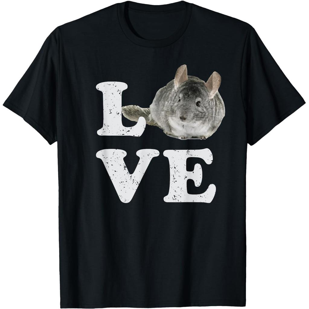 I Love My Chinchilla Chinchillin Pet Lovers T Shirts Men Cotton Humor Streetwear Tee Shirt Short Sleeve Unisex Loose Clothing