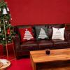 Christmas Tree Pattern Throw Pillowcase with Tassel Hair Ball Decoration Pillow Cover Farmhouse Style Cushion Cover