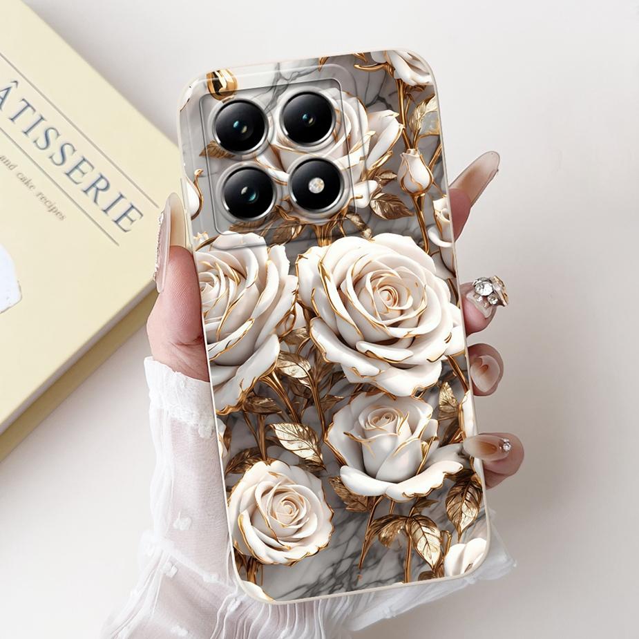 For Xiaomi 14T Pro Case Stylish Flowers Cartoon Cover Shockproof Soft TPU Phone Case For Xiaomi Mi 14T Pro Mi14T 5G Fundas Coque