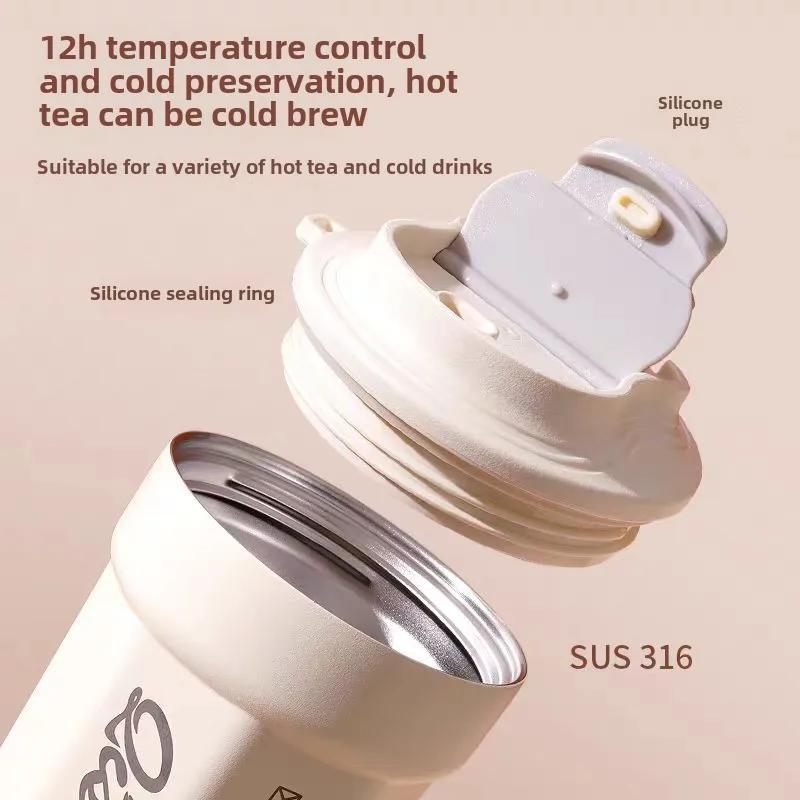 380 ml Kaffeebecher Tasse Edelstahl Reise Thermobecher Auslaufsichere Thermosflasche Tee Kaffee Büro Business Style Thermos