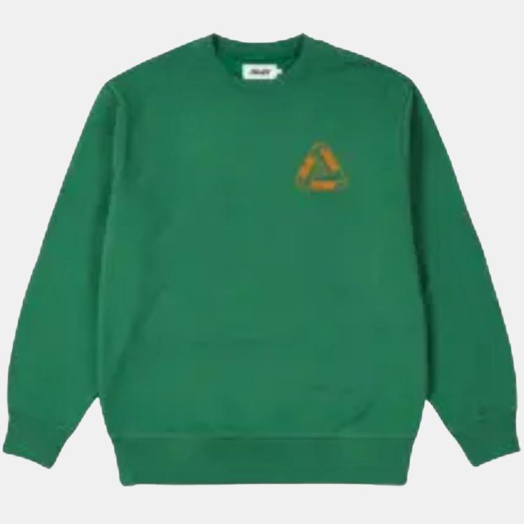 PALACE Outliner Mit Desigher Crew Green Back Triangle Printing Round Neck Unisex Green Men's P20CS141
