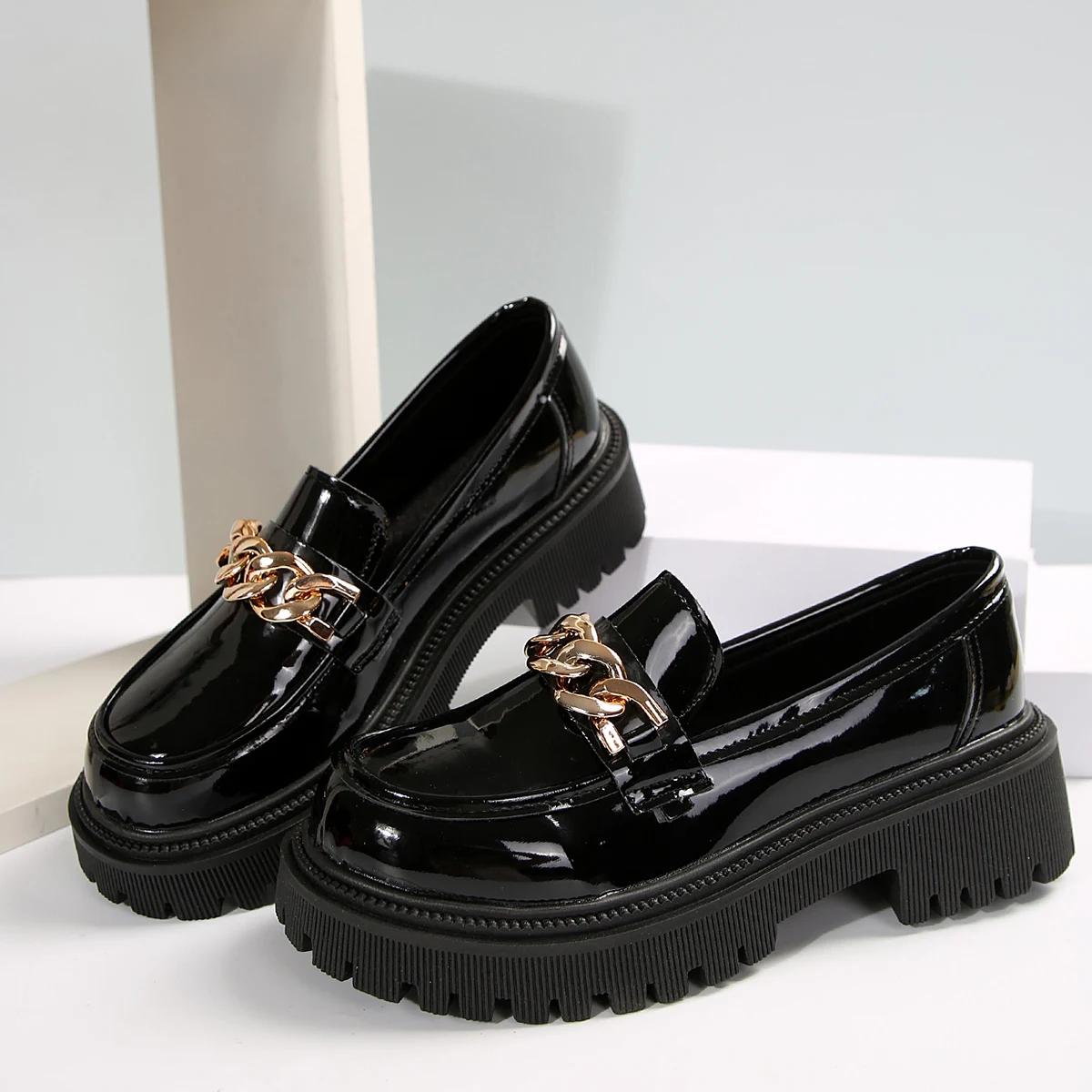 

Shoes Women Loafers Platform Lolita Elegant Woman Heels Black Dress Comfortable Round Toe Medium Heel Fashion Ladies on Sale New 35