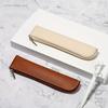 Versatile Zippered Pen Pouch - Desk Organizer for Pens, Markers & Makeup - Light Brown/Ivory