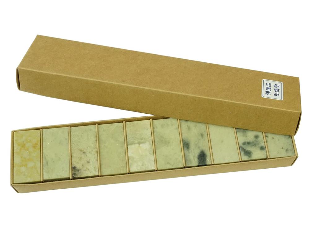 Kobaido Seal Carving Material, Aota Stone (24mm x 50mm), Aota Blue and White Seal, 2.4cm Square [Set of 10]