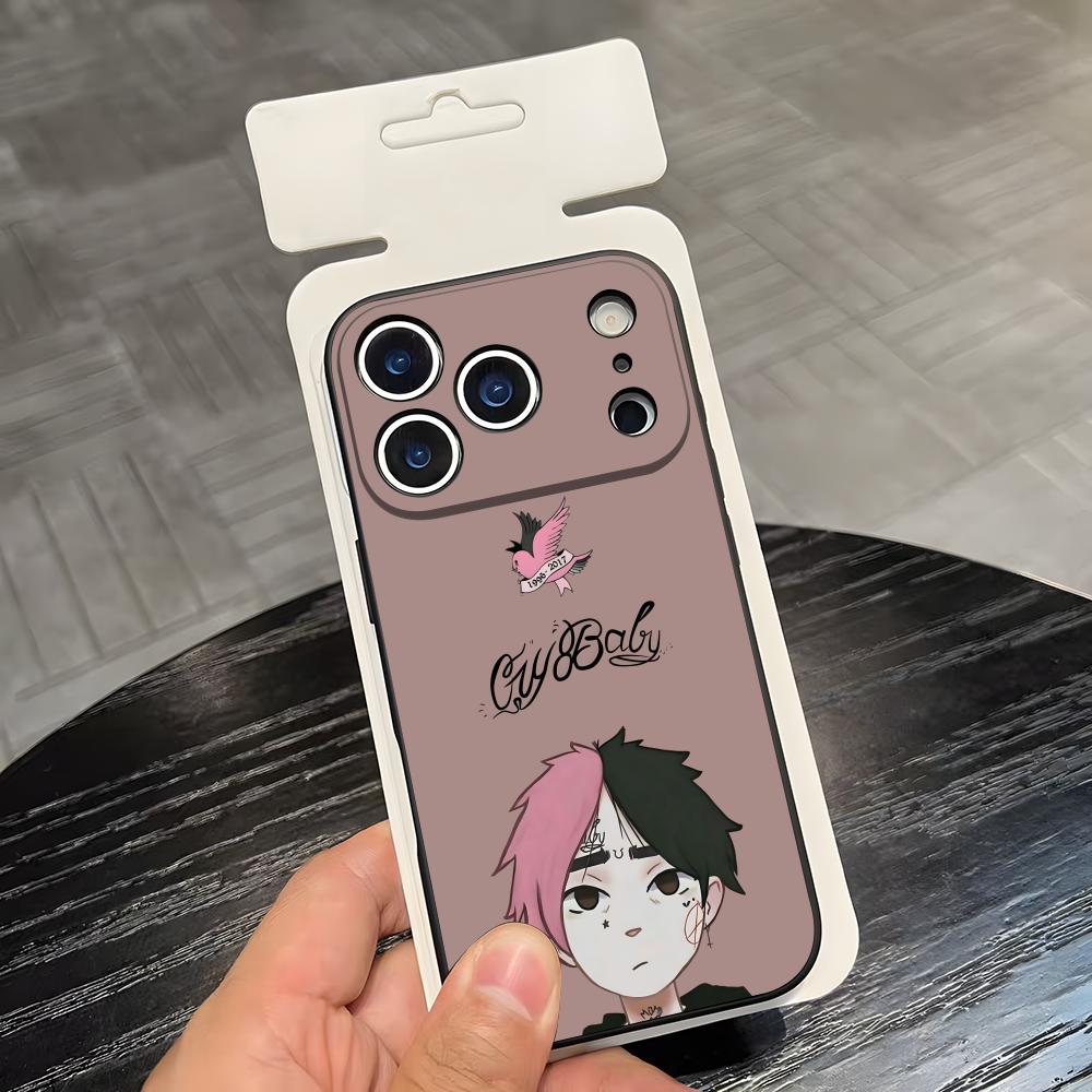 L-Lil Peep Anime Phone Case For IPhone 17 Air 16 E Pro Max 15 14 13 Mini 12 Pro 11 Max Plus Black Soft Shell