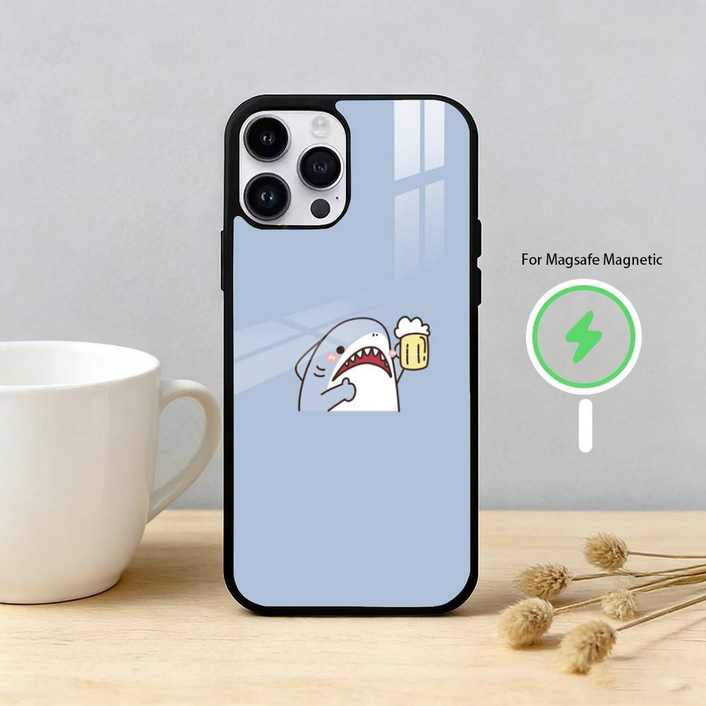 S-Shark F-Face Phone Case For iPhone 17/16/15/14/13/12/Plus/Pro/Max for Magnetic Wireless Charging