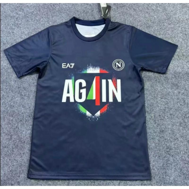 Maglia da Calcio Napoli 2023-24 Casa Trasferta Portiere Edizione Campione Commemorativa Cotone
