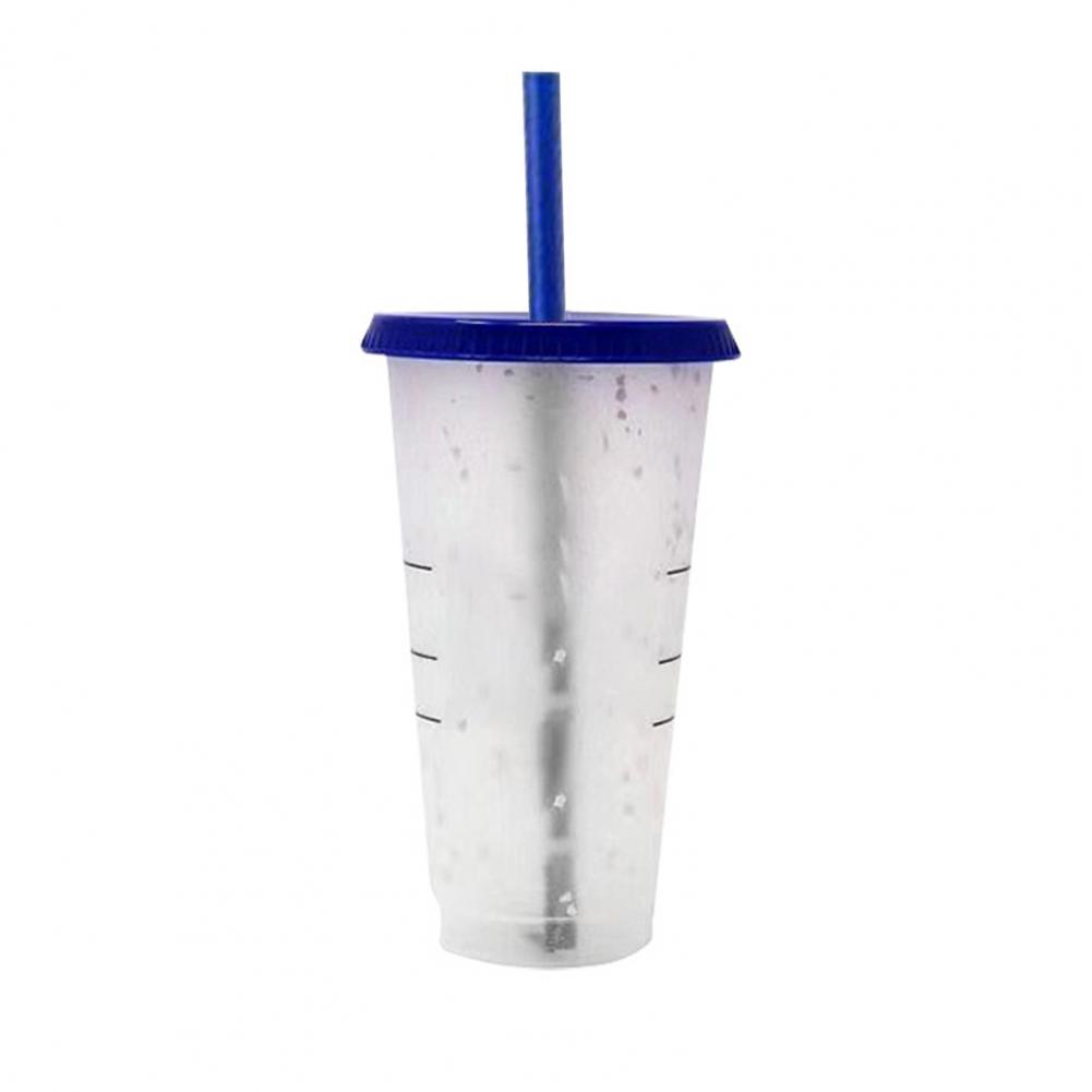Water Cup 5 Colors Drinking Cup Color Changing Water Bottle Plastic Cold Drink Cups Iced Coffee Tea Smoothie Cup Reusable Tumble